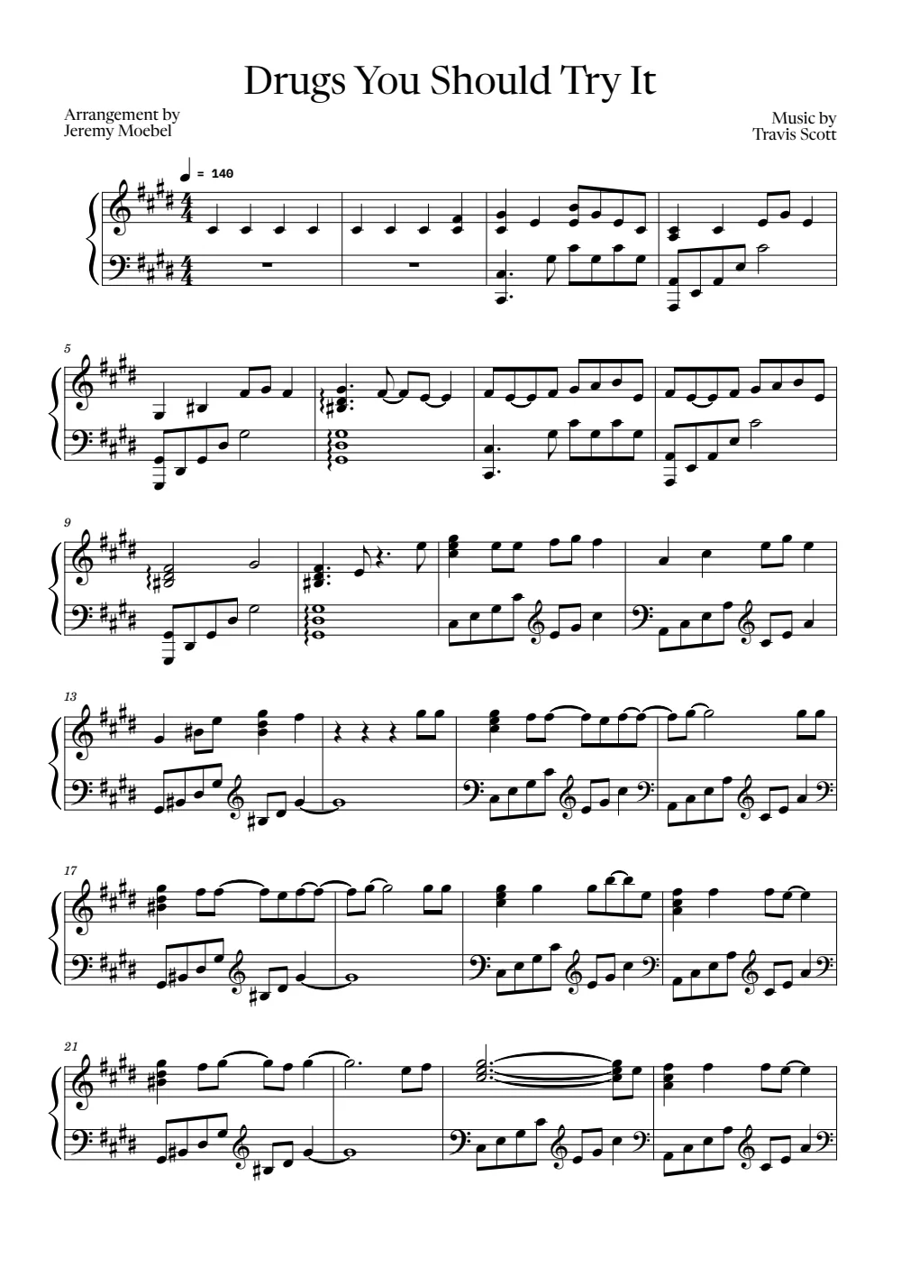 First page of the score for Drugs You Should Try It
