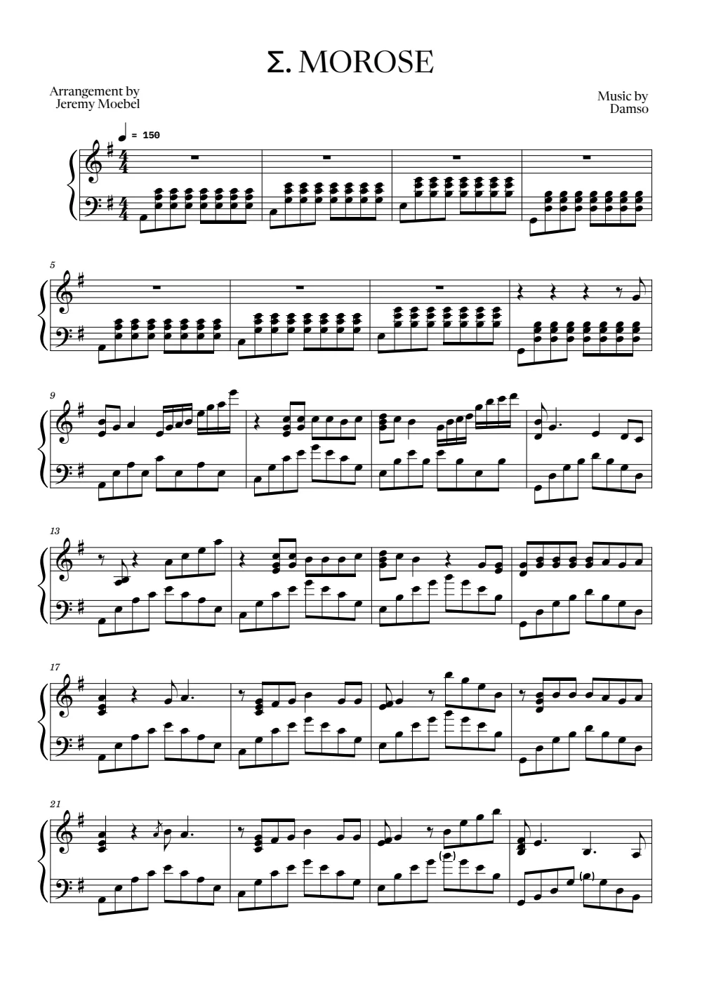 First page of the score for Σ. MOROSE